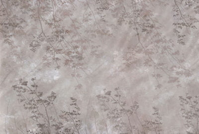 Mysterious brown tree branches and leaf imprints wall mural