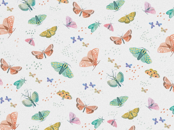 Colorful butterflies patterned wallpaper