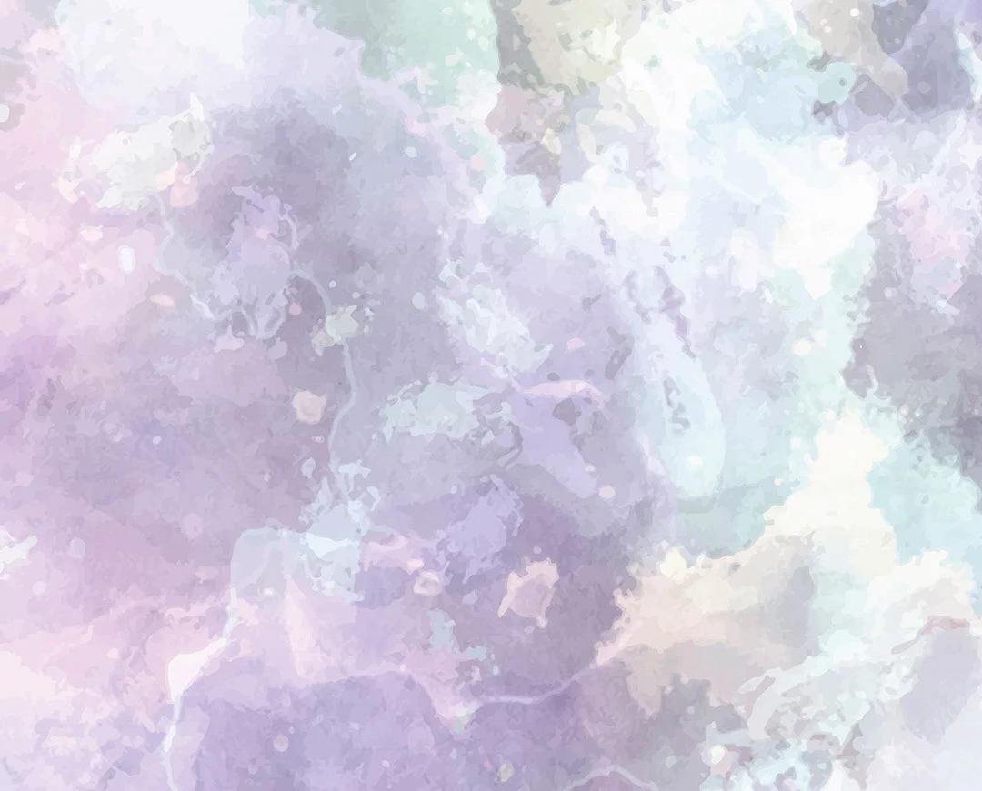 Art wall mural with abstract splashes of blue and purple paint