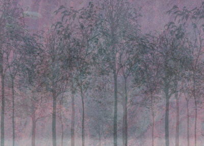 Mysterious dark blue trees wall mural