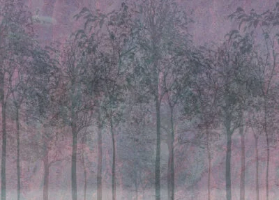 Mysterious dark blue trees wall mural