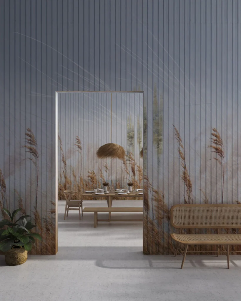 Wall Mural Pastoral for the corridor - kith2kin.com Golden wheat field wall mural for the corridor