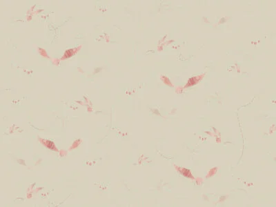 Delicate pink Harry Potter snitches on a beige background patterned wallpaper