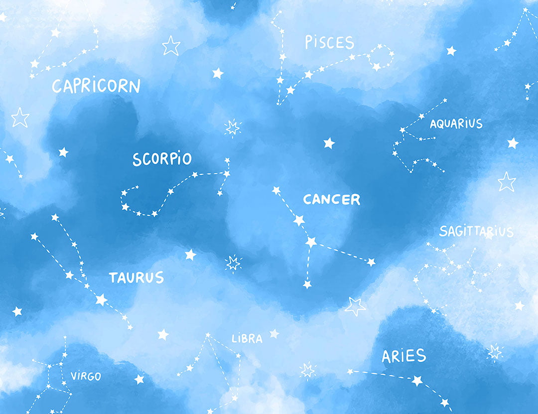 Blue map of the starry sky wall mural