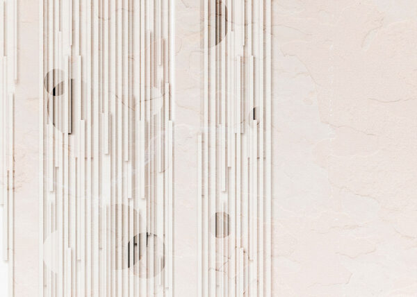 Asymmetrical geometry with textured plaster wall mural
