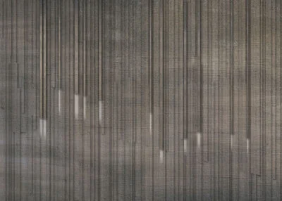 Geometric wall mural with wooden texture panels
