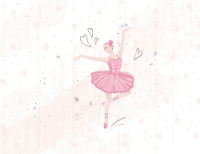 Ballerina dance in pink wall mural