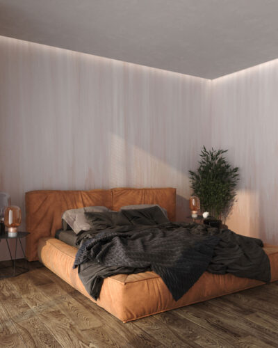 Powder pink paint strokes wall mural for the bedroom