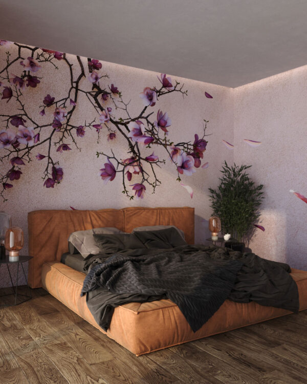Sakura branches 3D wall mural for the bedroom