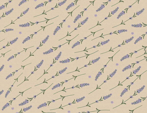 Flower wallpaper with pattern of lavender branches