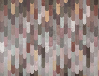 Cascade of pastel panels textured patterned geometrical wallpaper