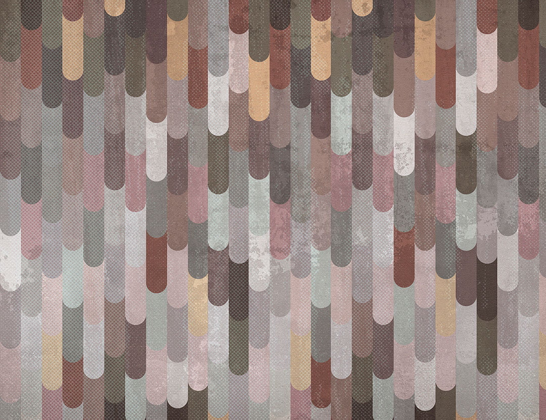 Cascade of pastel panels textured patterned geometrical wallpaper