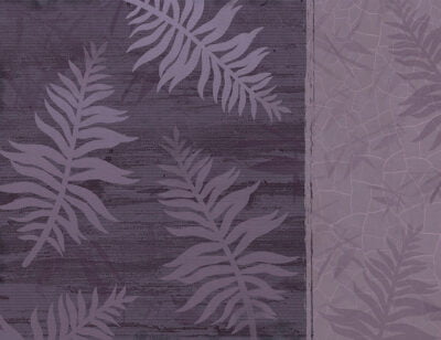 Fern leaves asymmetrical purple wall mural