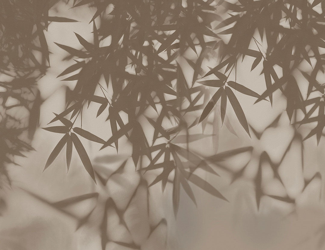 Palm leaves in the shade wall mural
