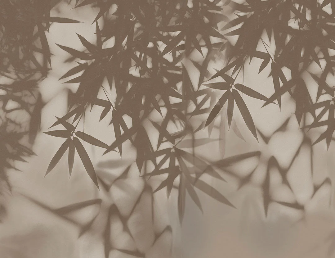 Palm leaves in the shade wall mural