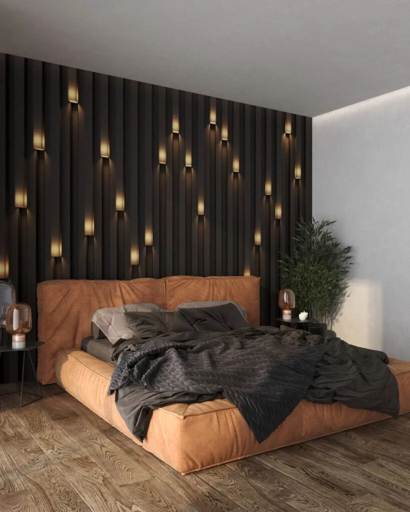 Wall Mural Lume for the bedroom - kith2kin.com 3D wall mural with built-in light effect for the bedroom