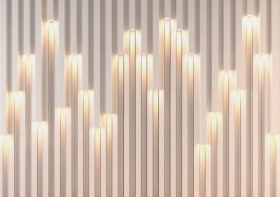 Milky 3D wall mural with built-in light effect