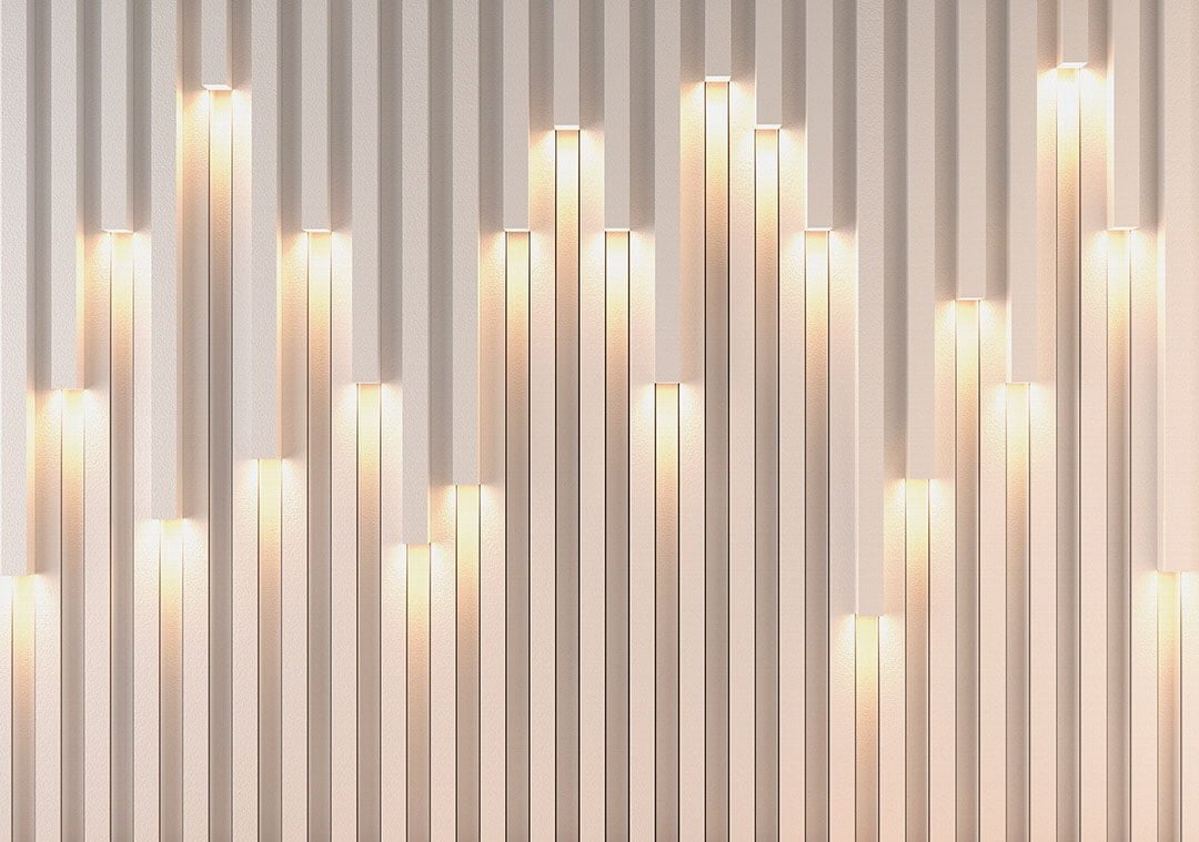 Milky 3D wall mural with built-in light effect