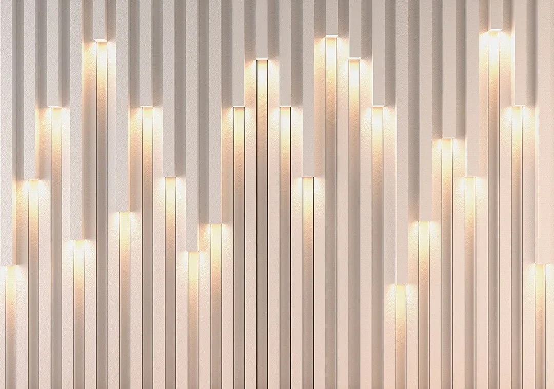 Milky 3D wall mural with built-in light effect