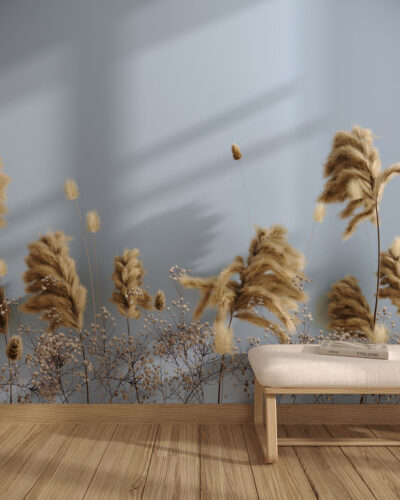 Pampas grass 3D wall mural for the living room