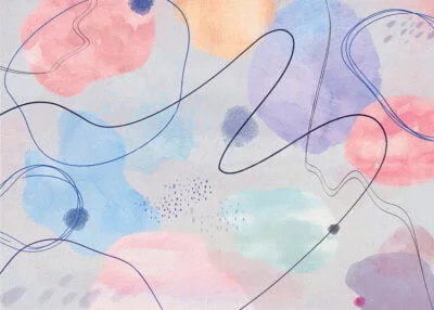 Bright watercolor abstract art wall mural