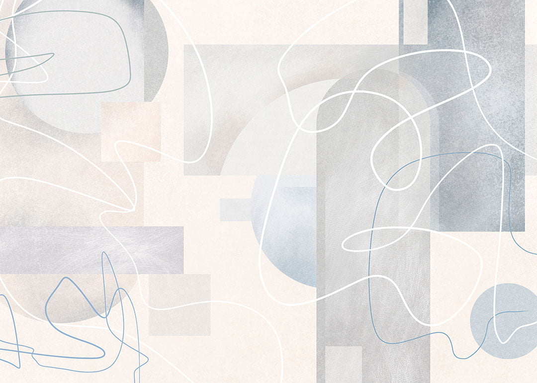 Geometric abstract shapes wall mural
