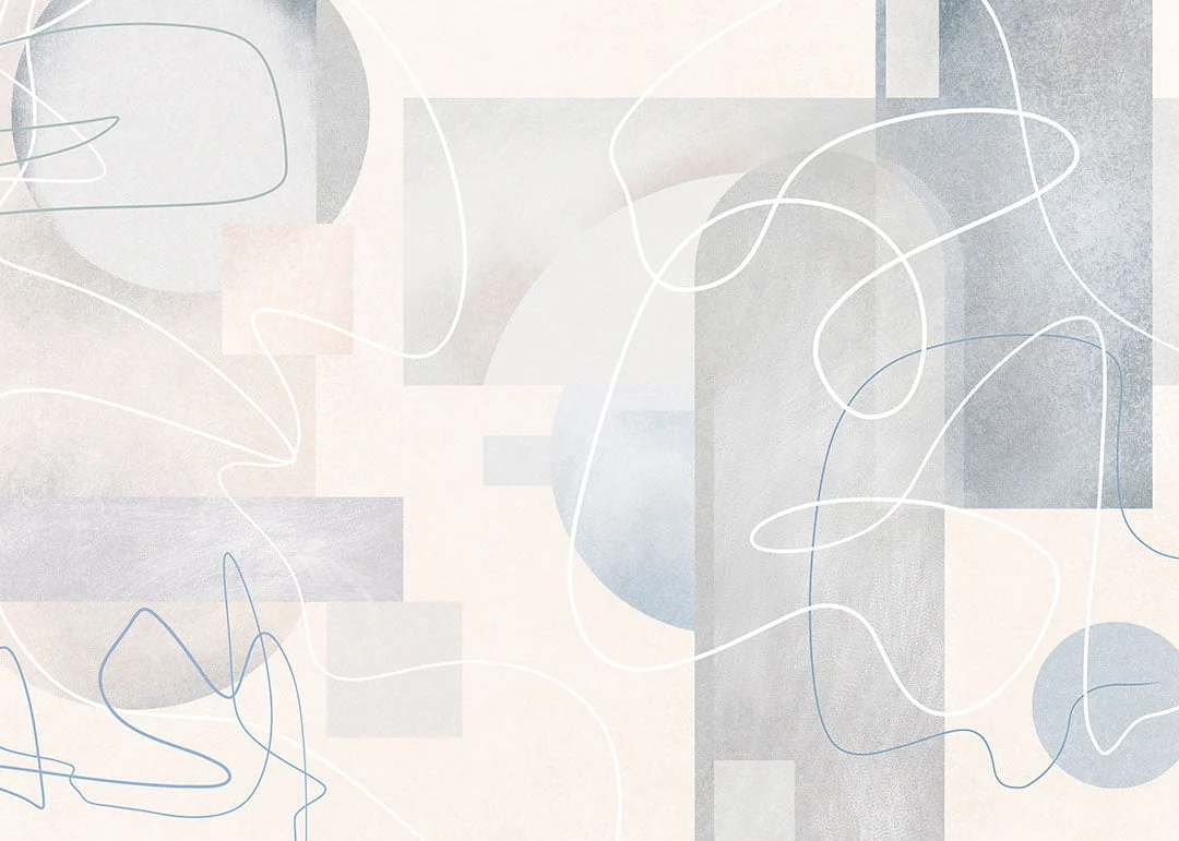 Geometric abstract shapes wall mural