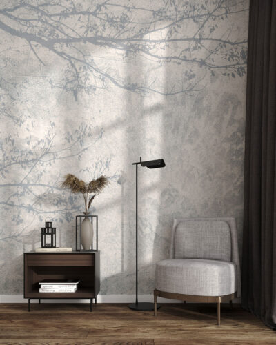 Shadow of a tree wall mural for the living room