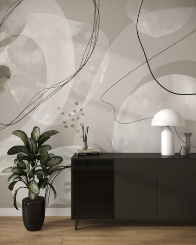 Watercolor abstract wall mural for the living room