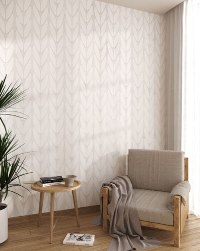 White knitted texture patterned wallpaper for the living room