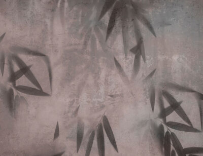 Dark gray palm leaves wall mural