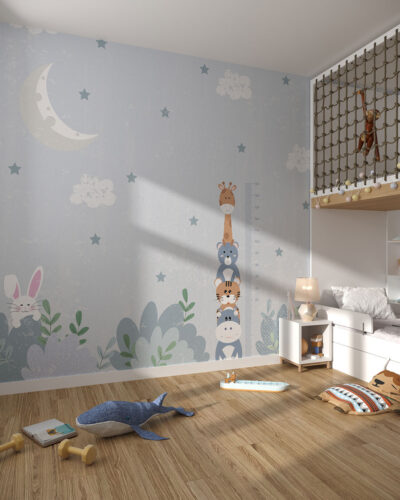 Wall mural for a children's room for measuring children’s height