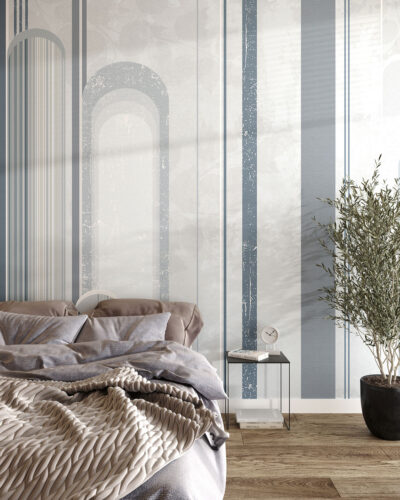 Delicate geometric arches wall mural for the bedroom