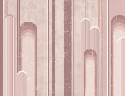 Delicate pink geometric arches wall mural