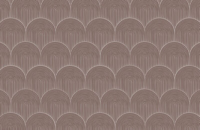 Art deco arches in coffee color patterned wallpaper