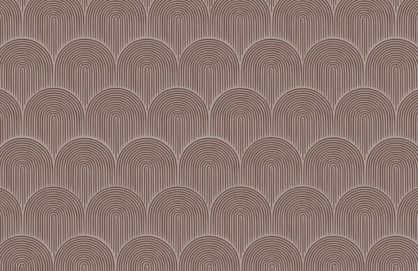 Art deco arches in coffee color patterned geometrical wallpaper