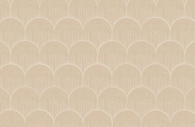 Art deco arches in caramel shades patterned wallpaper