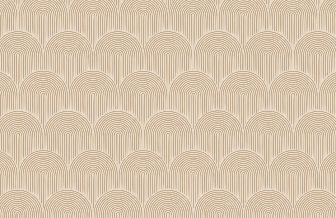 Art deco arches in caramel shades patterned wallpaper