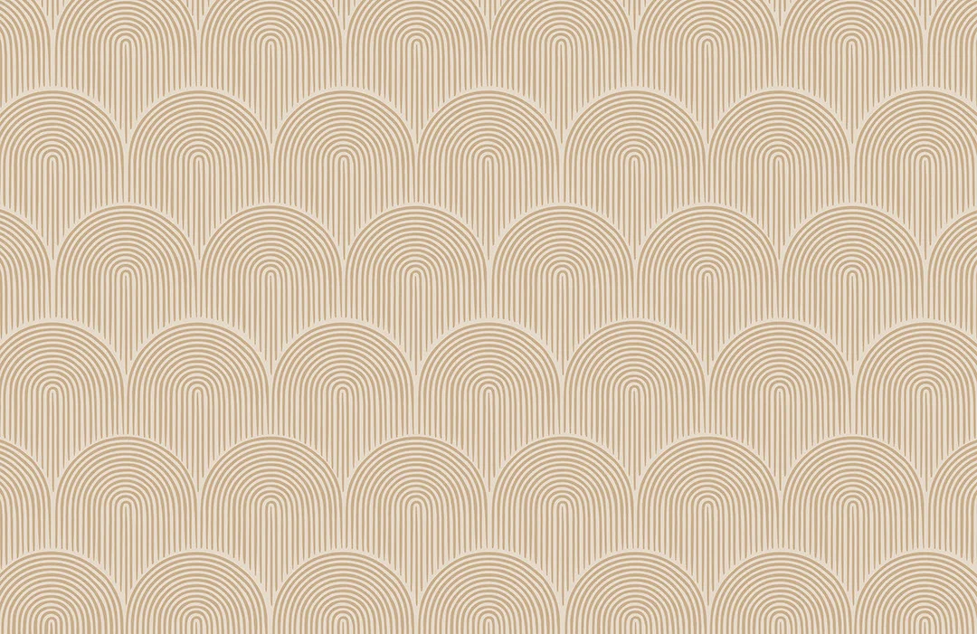 Art deco arches in caramel shades patterned wallpaper