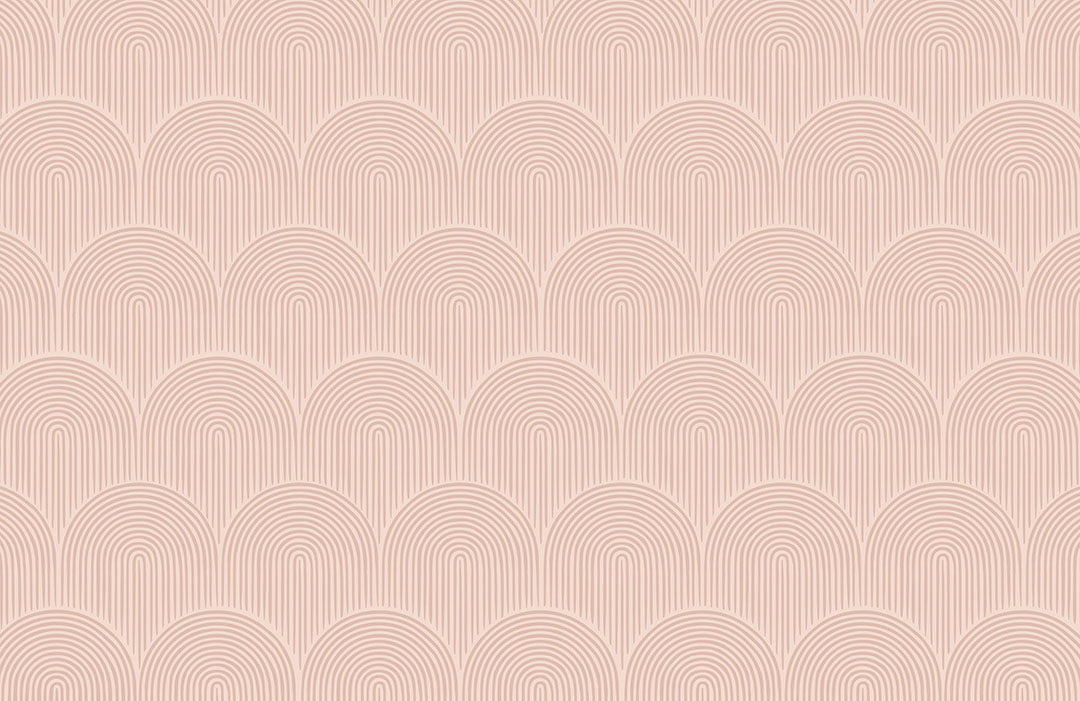Art deco arches in pink shades patterned wallpaper