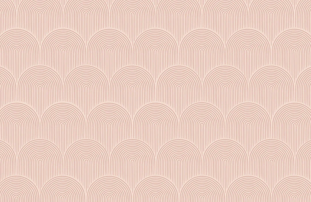 Art deco arches in pink shades patterned wallpaper