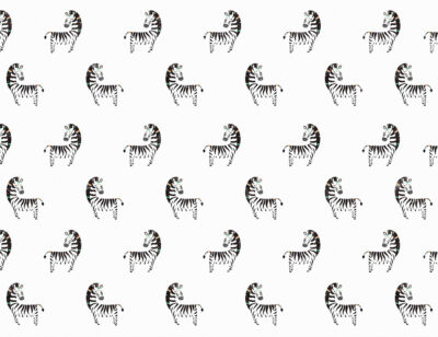 Minimalistic zebra patterned wallpaper
