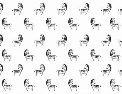Minimalistic zebra patterned kids wallpaper
