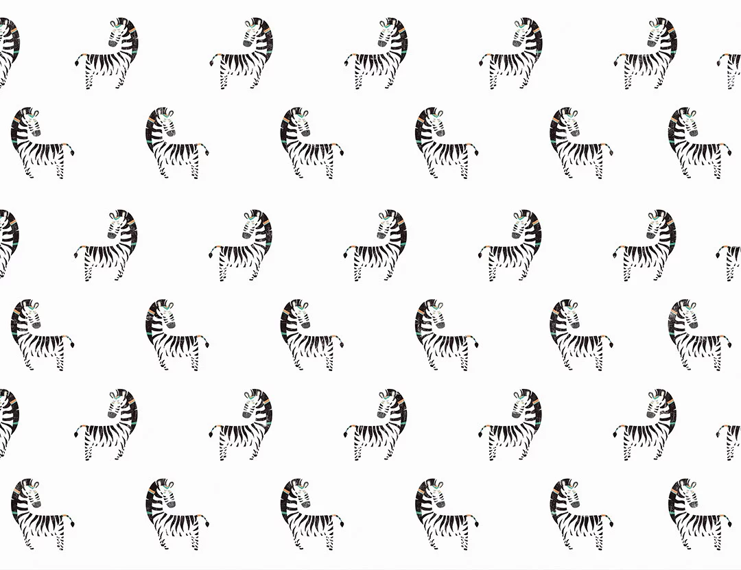 Minimalistic zebra patterned kids wallpaper
