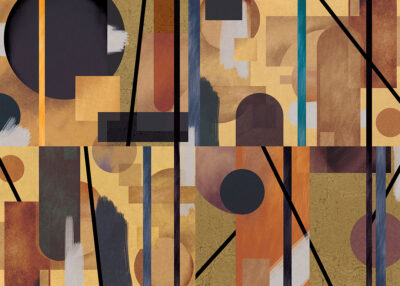 Bright geometric shapes in Art Deco style wall mural