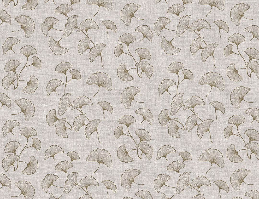 Golden ginkgo leaves on the textured background patterned wallpaper