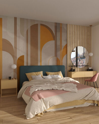 Geometric arches wall mural for the bedroom