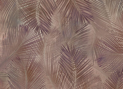 Dark coconut palm leaves wall mural