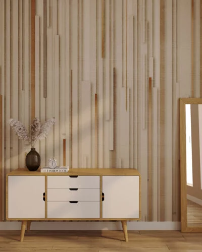 Geometric panels 3D wall mural for the living room