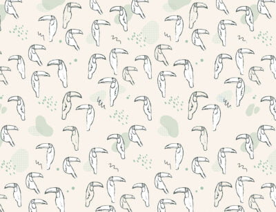 Tender toucan birds patterned wallpaper
